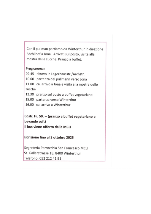 Flyer mostra delle zucche pagina due